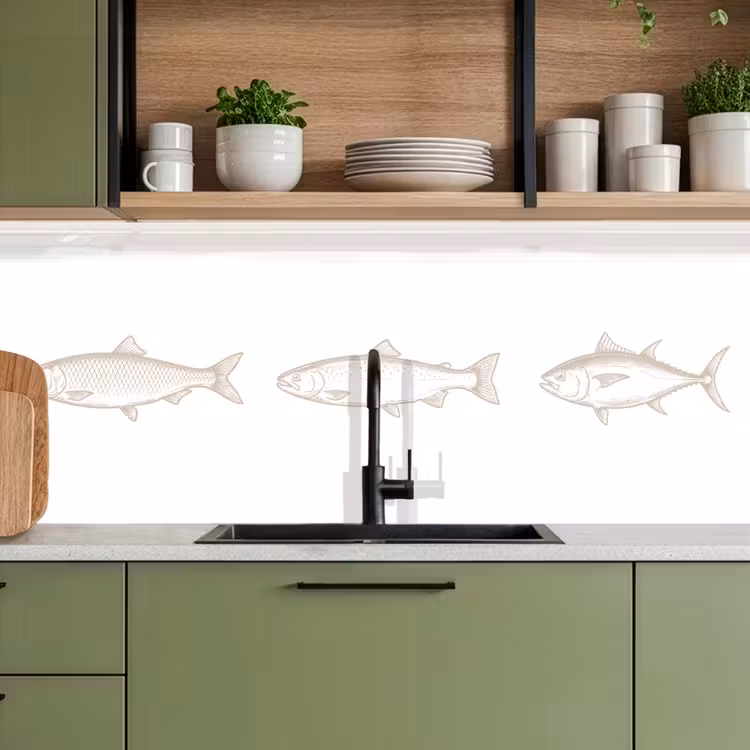 Crédence cuisine - Pisces - Blanc - Beige — 5