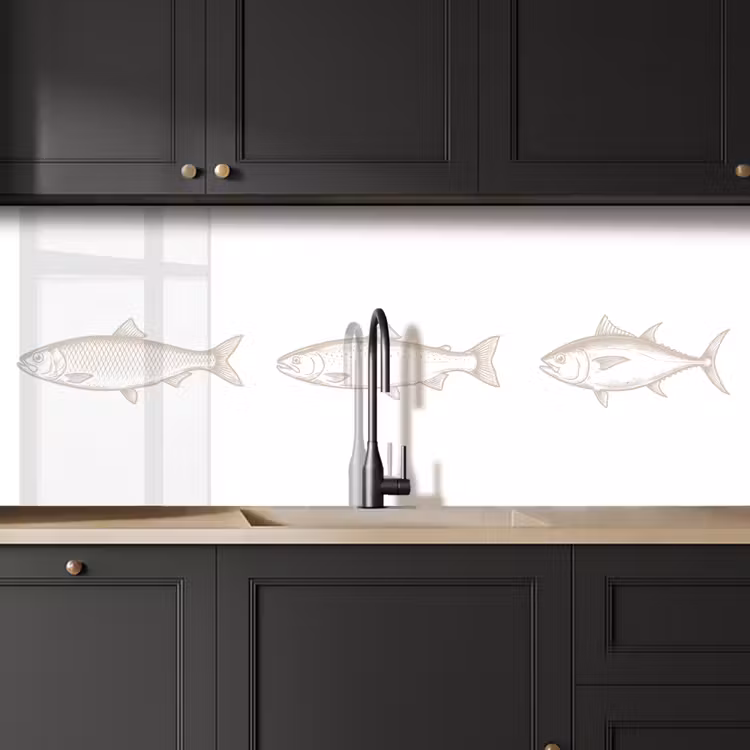 Crédence cuisine - Pisces - Blanc - Beige — 6