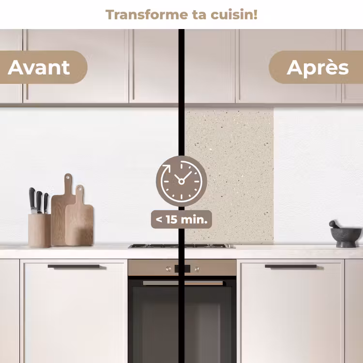 Crédence cuisine - Beige clair - Terrazzo - Gris — 2