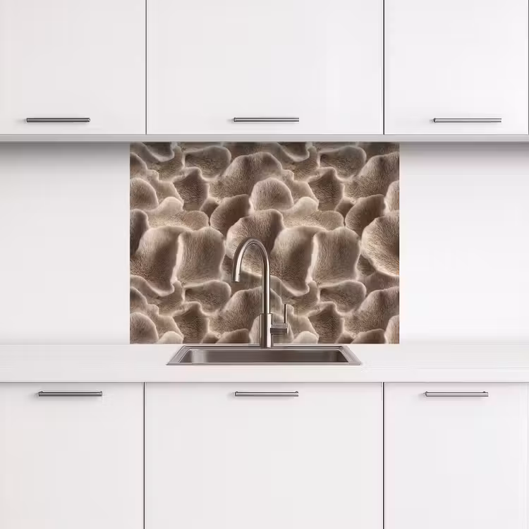 Crédence cuisine - Forme éventail - Beige - Texture fibre — 3