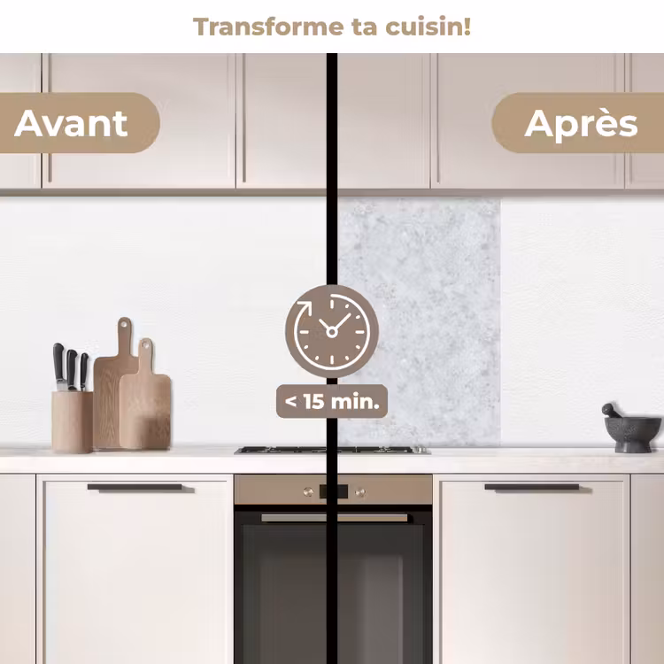 Crédence cuisine - Gris - Effet terrazzo - Béton — 2