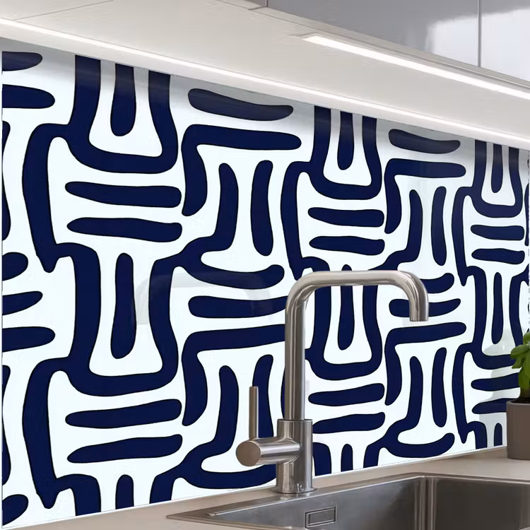 Crédence cuisine - Abstrait - Moderne - Bleu — 1