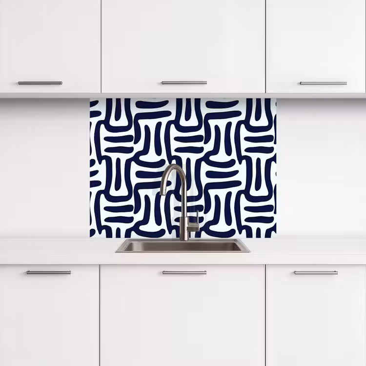 Crédence cuisine - Abstrait - Moderne - Bleu — 3