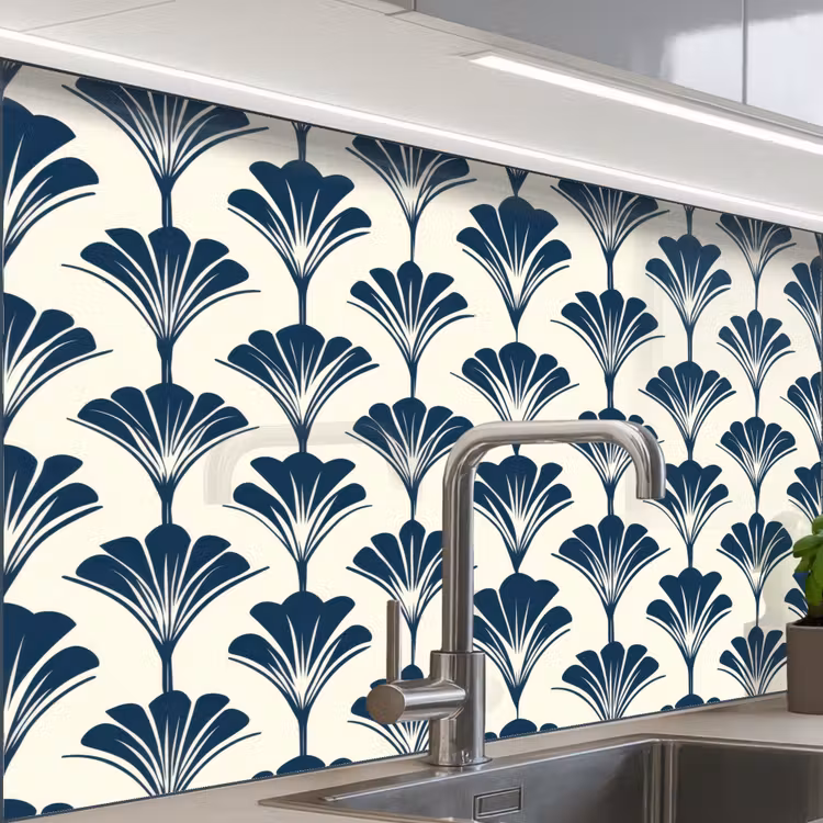 Crédence cuisine - Classique - Motif - Bleu — 1