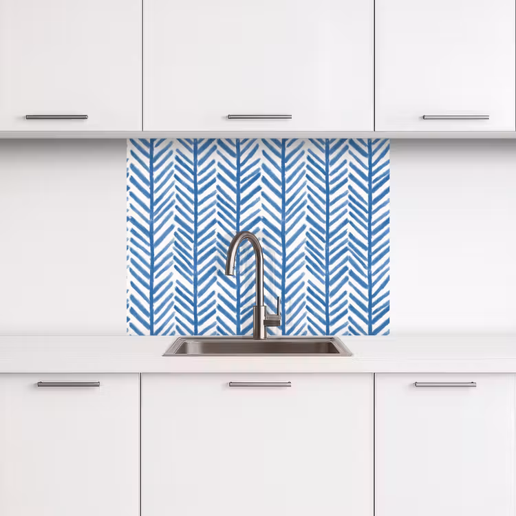 Crédence cuisine - Motif - Rayures - Bleu — 3