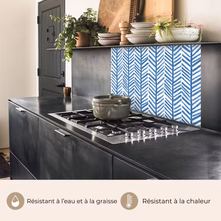 Crédence cuisine - Motif - Rayures - Bleu — 4