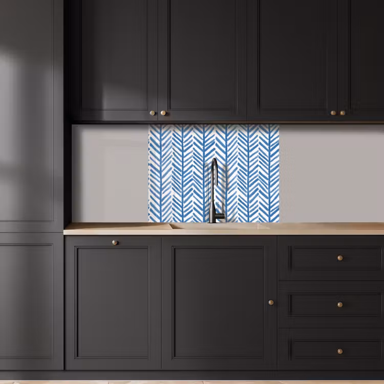 Crédence cuisine - Motif - Rayures - Bleu — 5