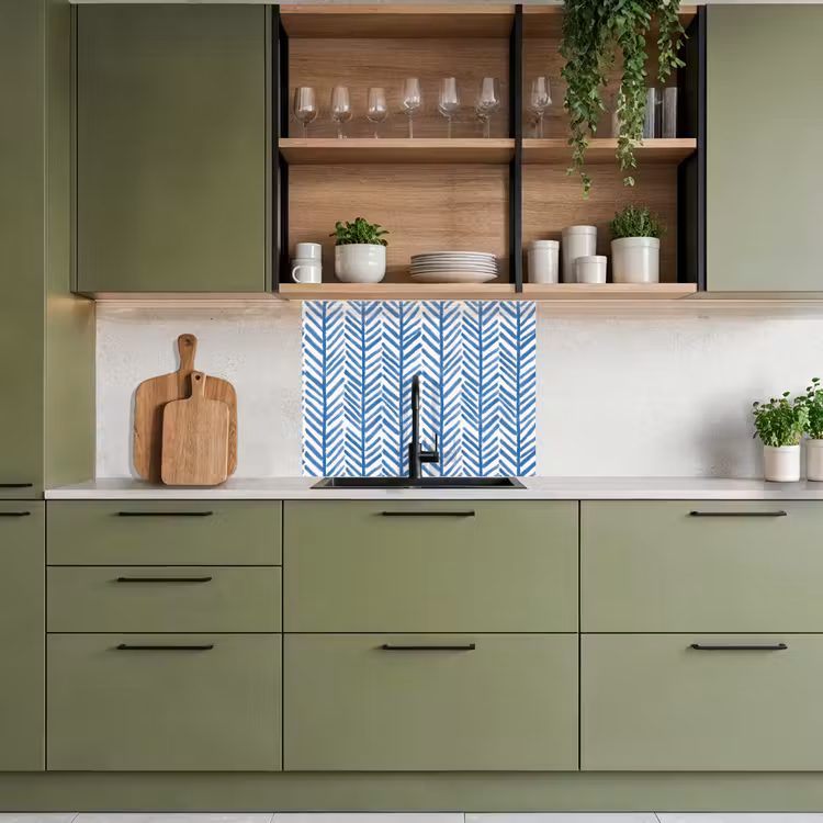 Crédence cuisine - Motif - Rayures - Bleu — 7