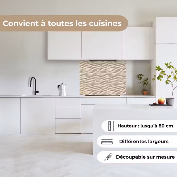 Crédence cuisine - Sable - Vagues - Beige — 6