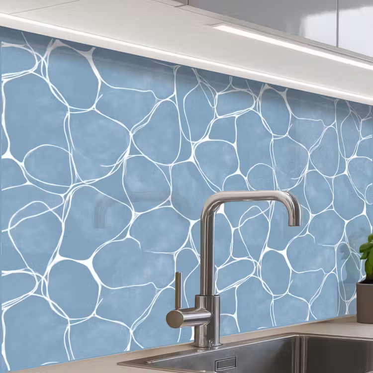 Crédence cuisine - Organic - Motif - Bleu — 1