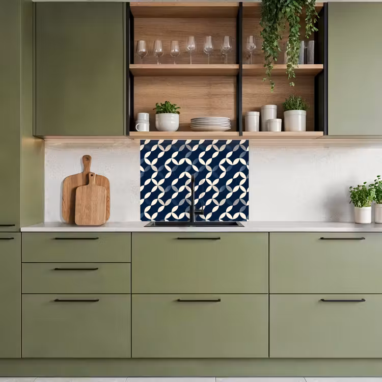Crédence cuisine - Abstrait - Motif - Bleu — 7