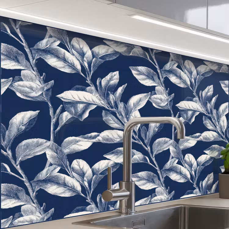 Crédence cuisine - Botanique - Motif - Bleu — 1