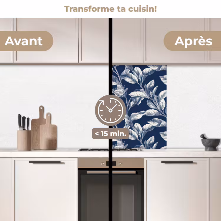 Crédence cuisine - Botanique - Motif - Bleu — 2