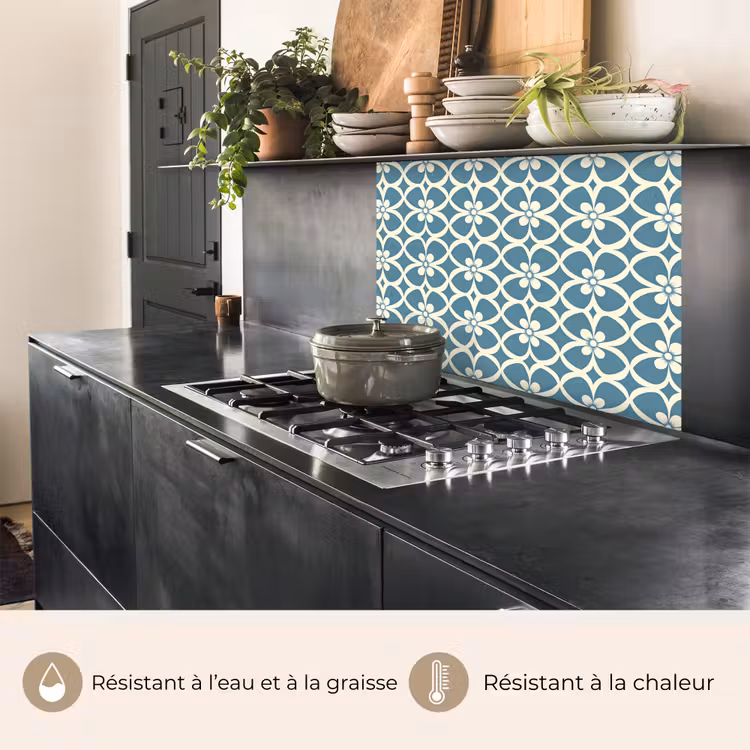 Crédence cuisine - Motif - Symétrique - Bleu — 4