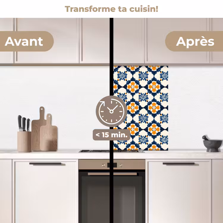 Crédence cuisine - Classique - Géométrique - Bleu — 2
