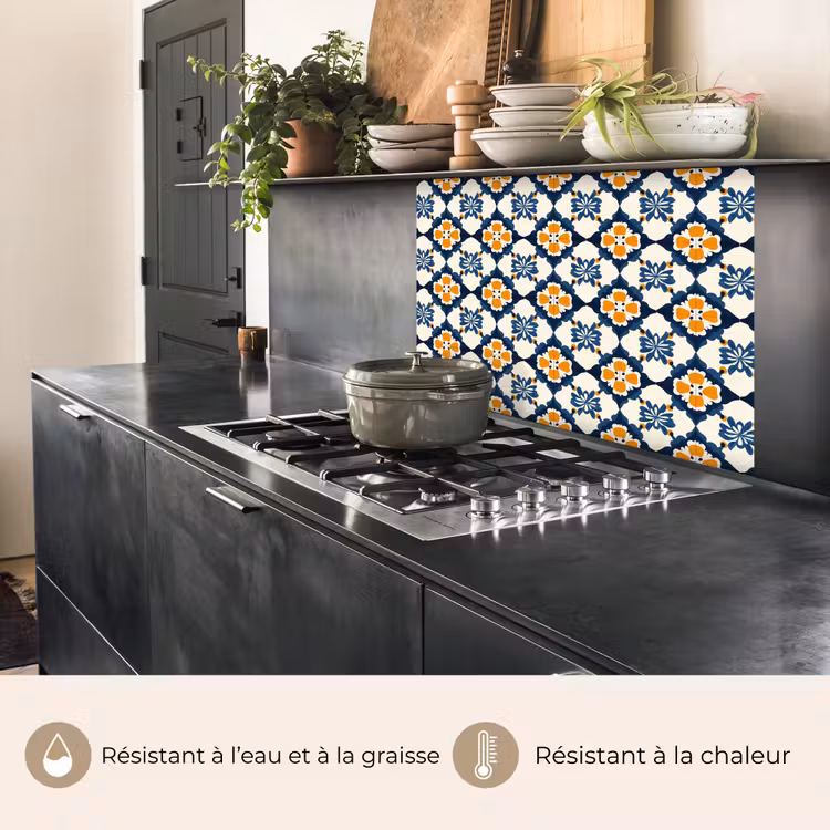 Crédence cuisine - Classique - Géométrique - Bleu — 4