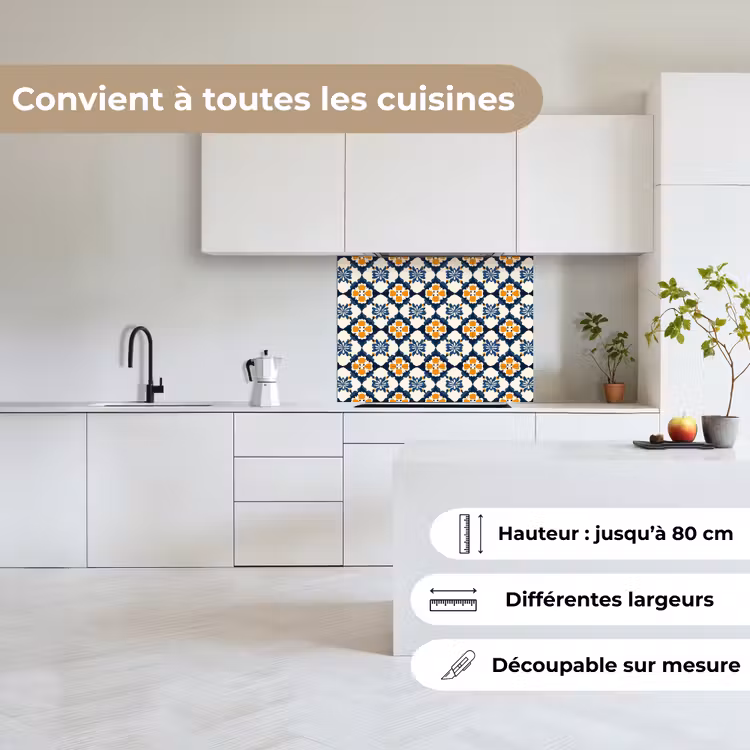 Crédence cuisine - Classique - Géométrique - Bleu — 6