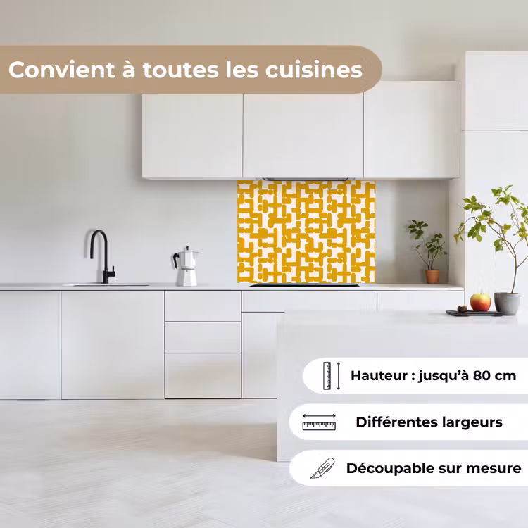 Crédence cuisine - Jaune - Beige - Motif — 6