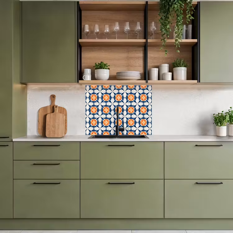 Crédence cuisine - Traditionnel - Carrelage - Orange — 7