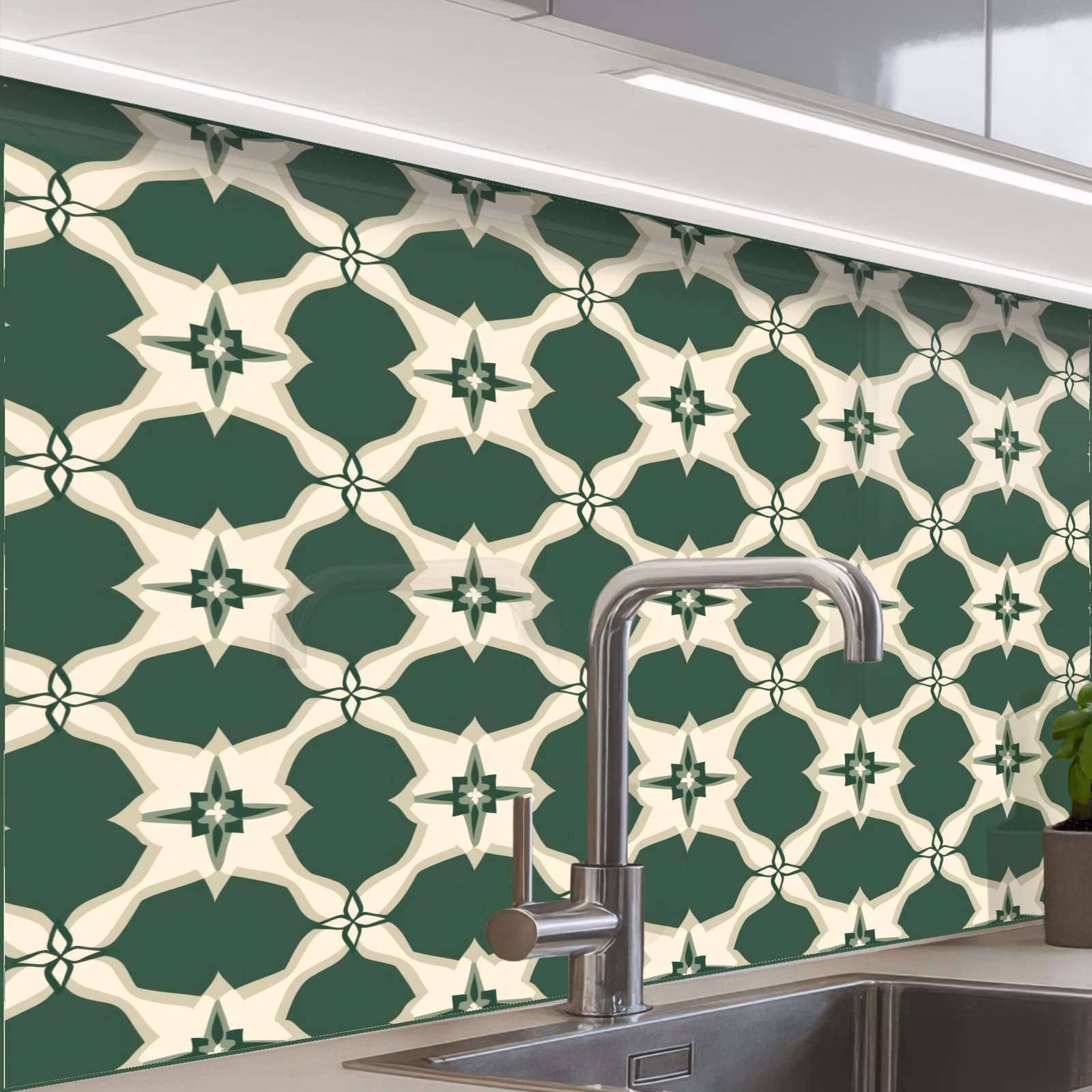 Crédence cuisine - Carrelage - Classic - Vert — 1