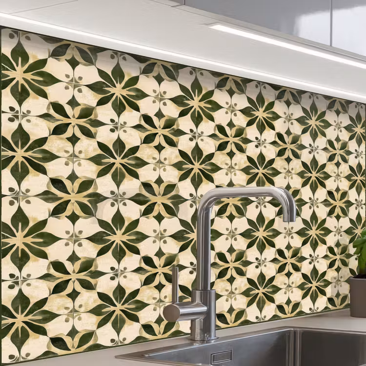 Crédence cuisine - Carrelage - Motif - Vert — 1