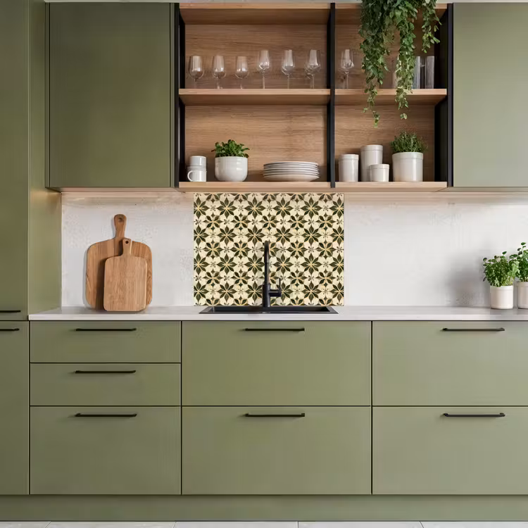 Crédence cuisine - Carrelage - Motif - Vert — 7