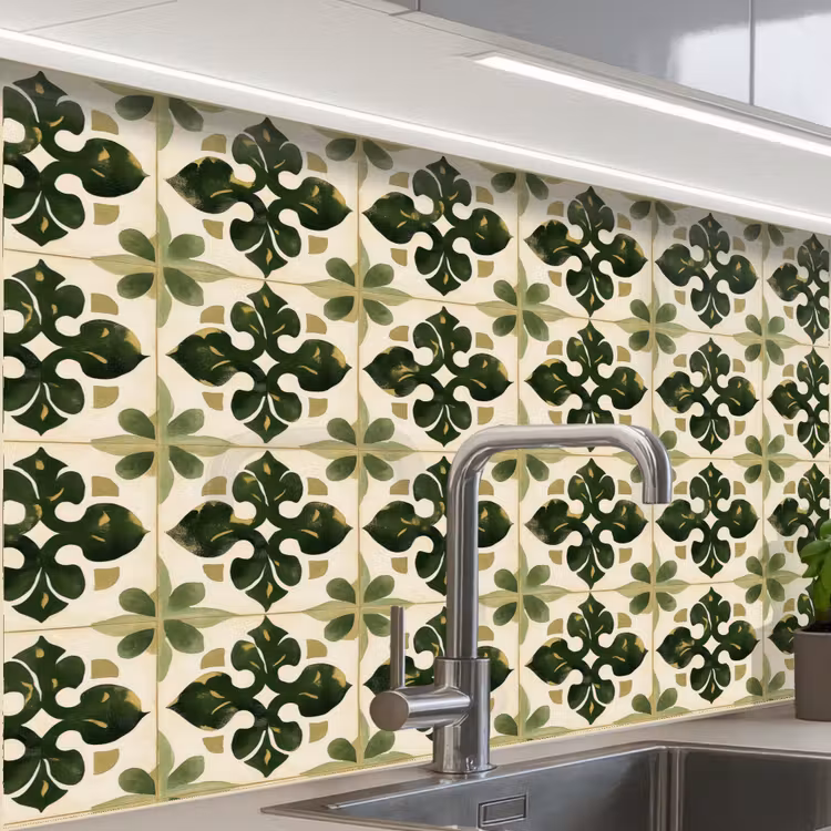 Crédence cuisine - Motif - Carrelage - Vert — 1