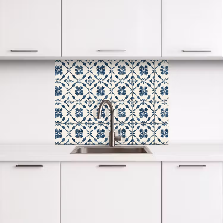 Crédence cuisine - Graphique - Carrelage - Bleu — 3
