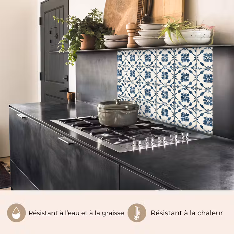Crédence cuisine - Graphique - Carrelage - Bleu — 4