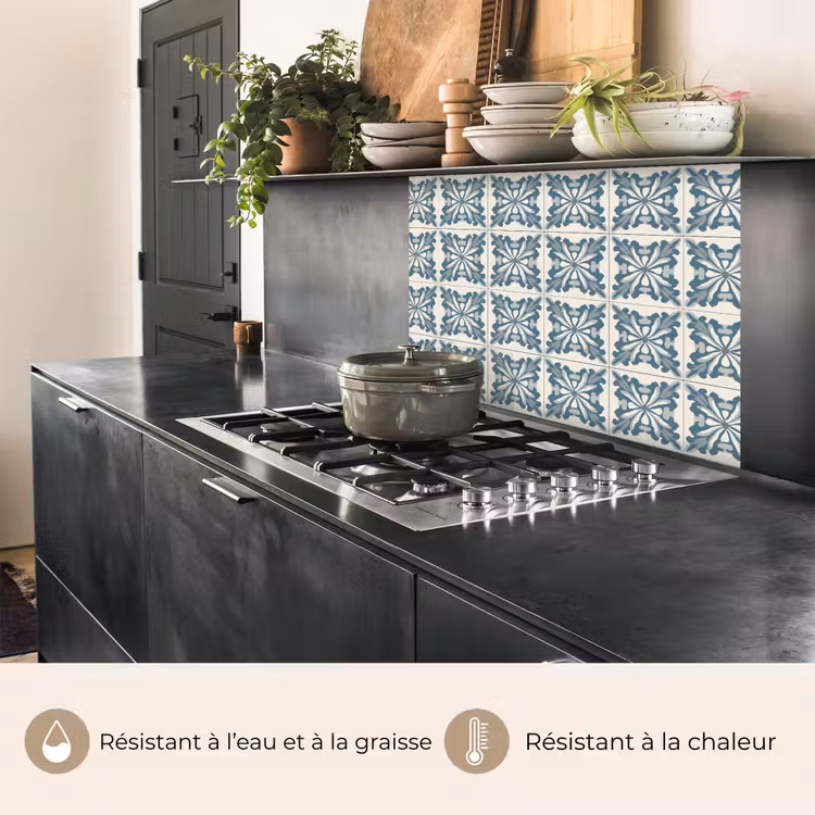 Crédence cuisine - Motif - Carrelage - Bleu — 4