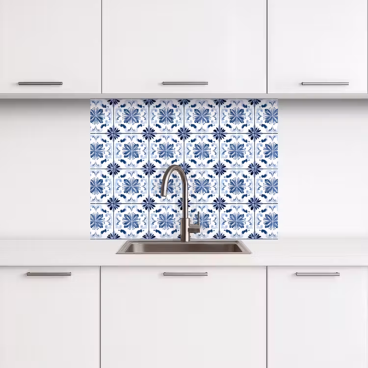 Crédence cuisine - Motif - Carrelage - Bleu — 3