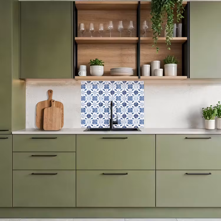Crédence cuisine - Motif - Carrelage - Bleu — 7