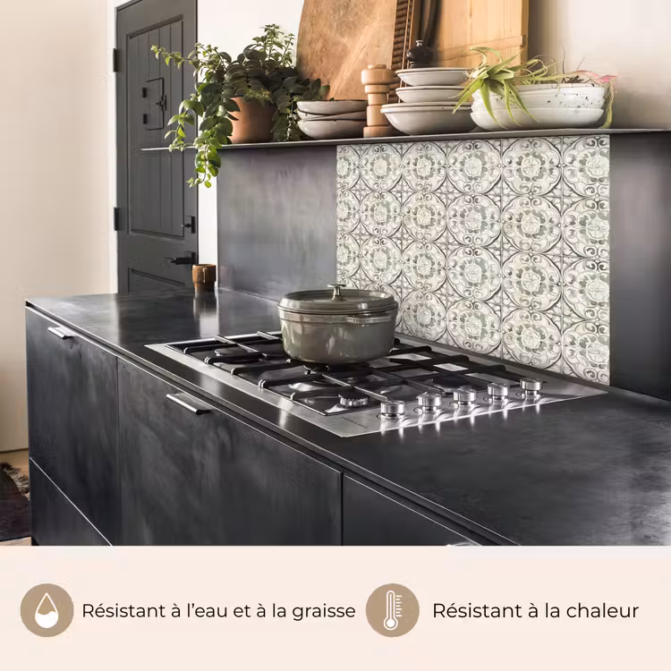 Crédence cuisine - Ornement curly - Tile - Green — 4