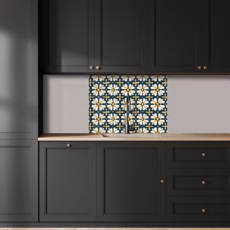 Crédence cuisine - Motif - Carrelage - Jaune ocre — 5