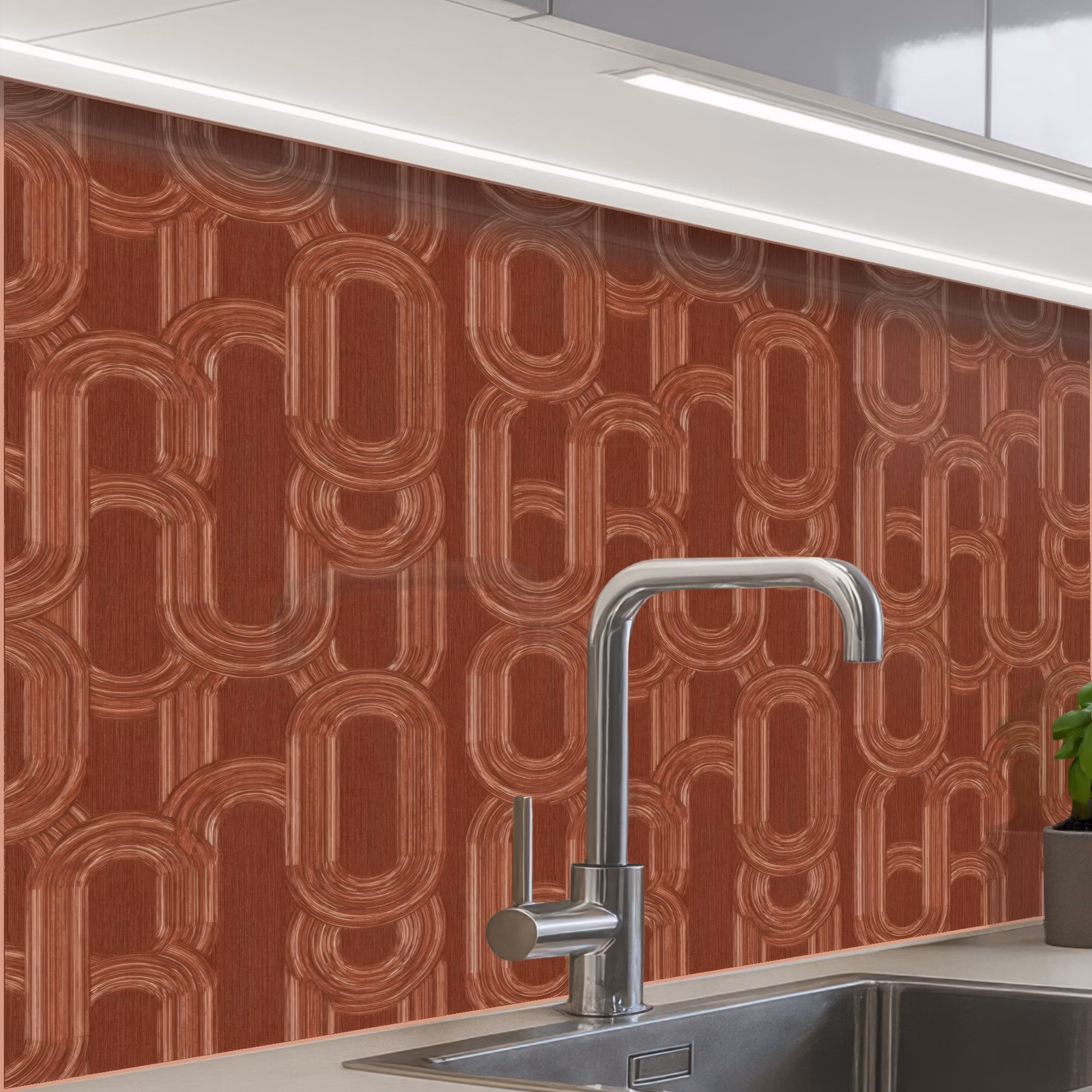 Crédence cuisine - Abstrait - Texture - Marron — 1