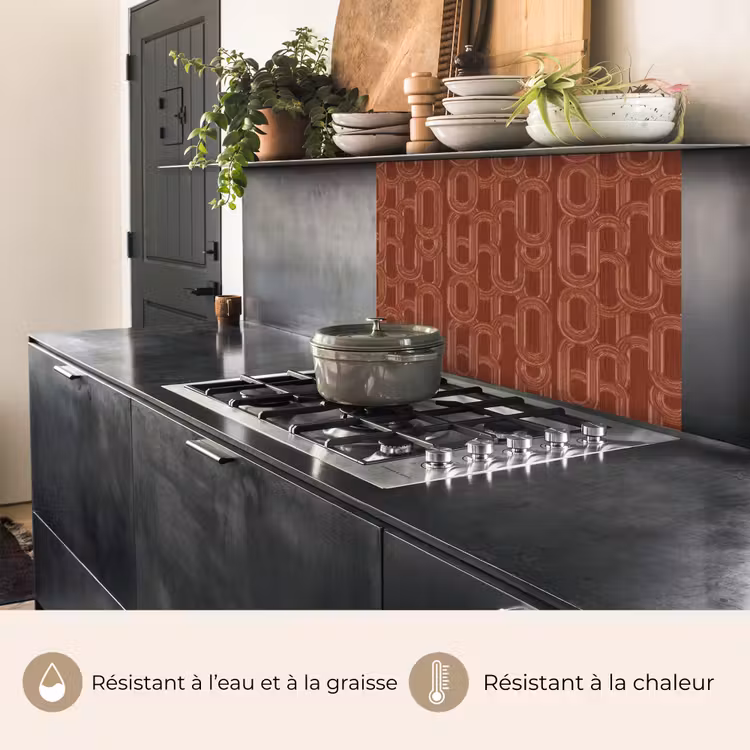 Crédence cuisine - Abstrait - Texture - Marron — 4