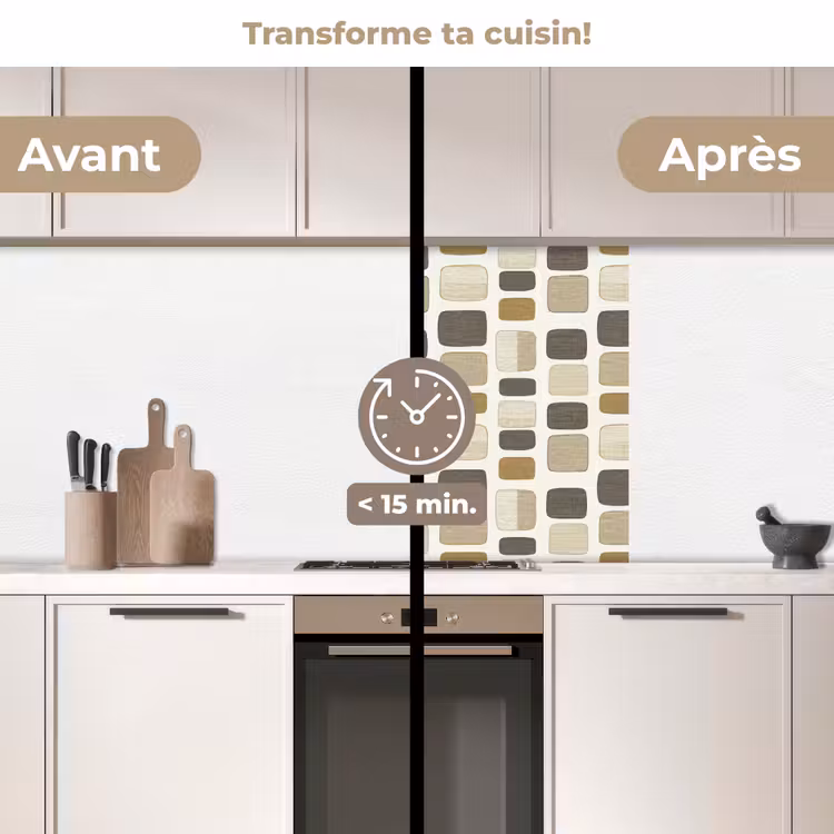 Crédence cuisine - Blocs - Vintage - Gris — 2