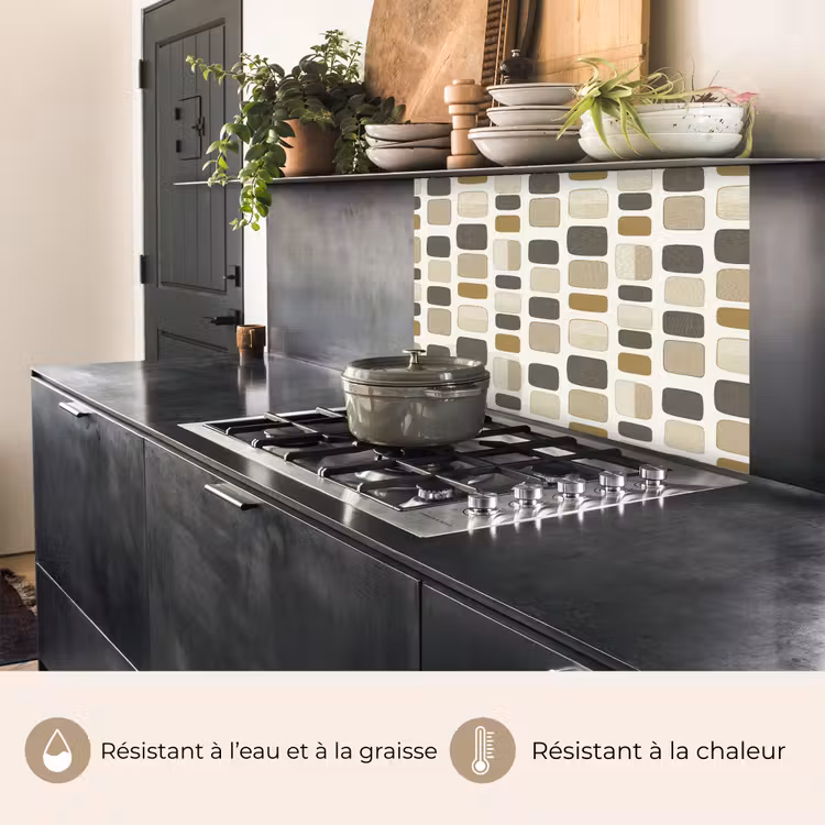 Crédence cuisine - Blocs - Vintage - Gris — 4