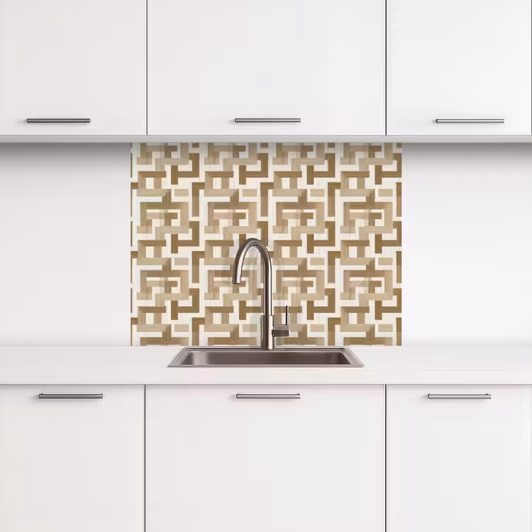 Crédence cuisine - Géométrique - Rétro - Marron — 3