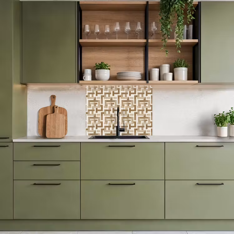 Crédence cuisine - Géométrique - Rétro - Marron — 7