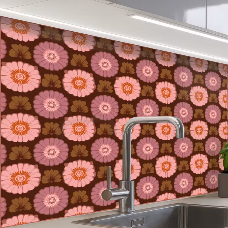 Crédence cuisine - Retro - Daisy - Pink — 1
