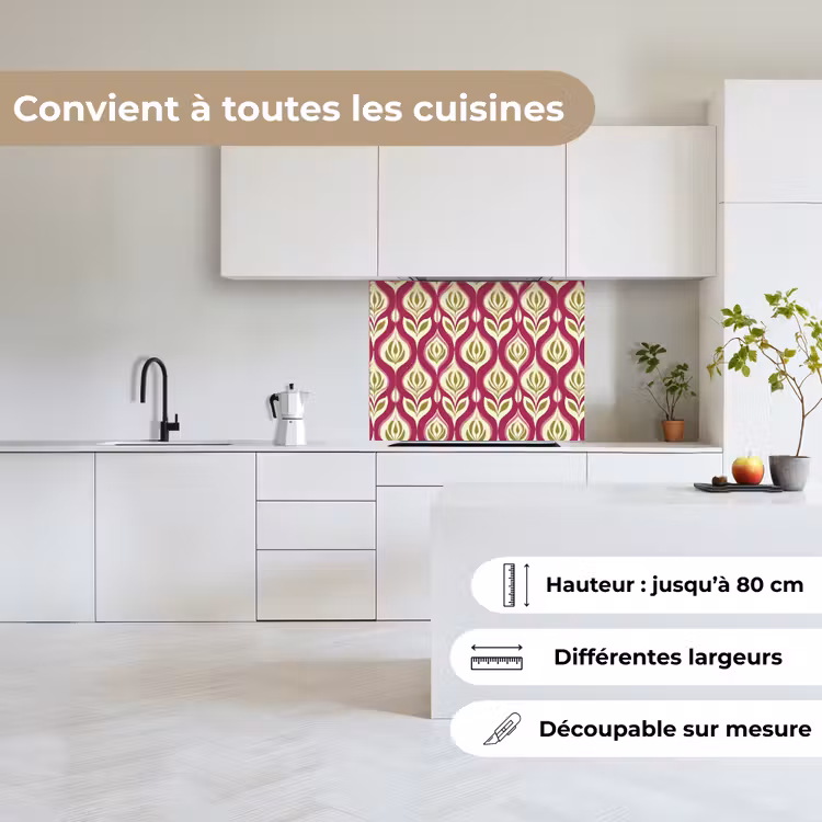 Crédence cuisine - Rétro - Floral - Violet — 6