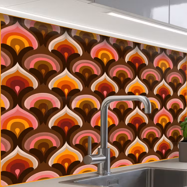 Crédence cuisine - Motif - Rétro - Coloré — 1