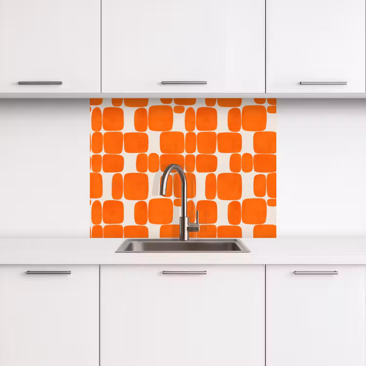 Crédence cuisine - Motif - Rétro - Orange — 3