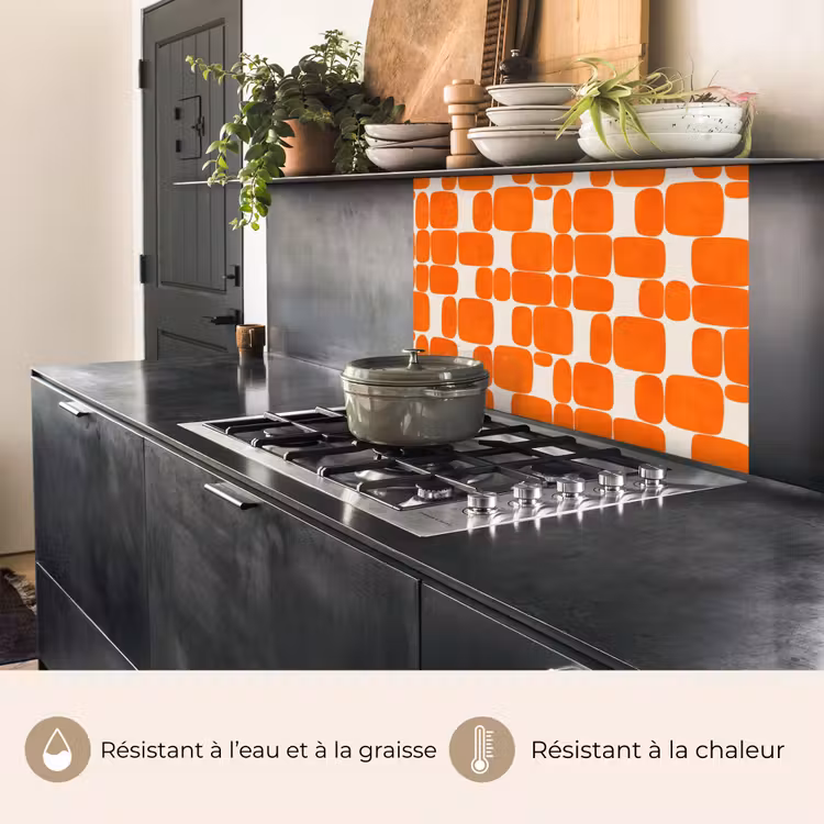 Crédence cuisine - Motif - Rétro - Orange — 4