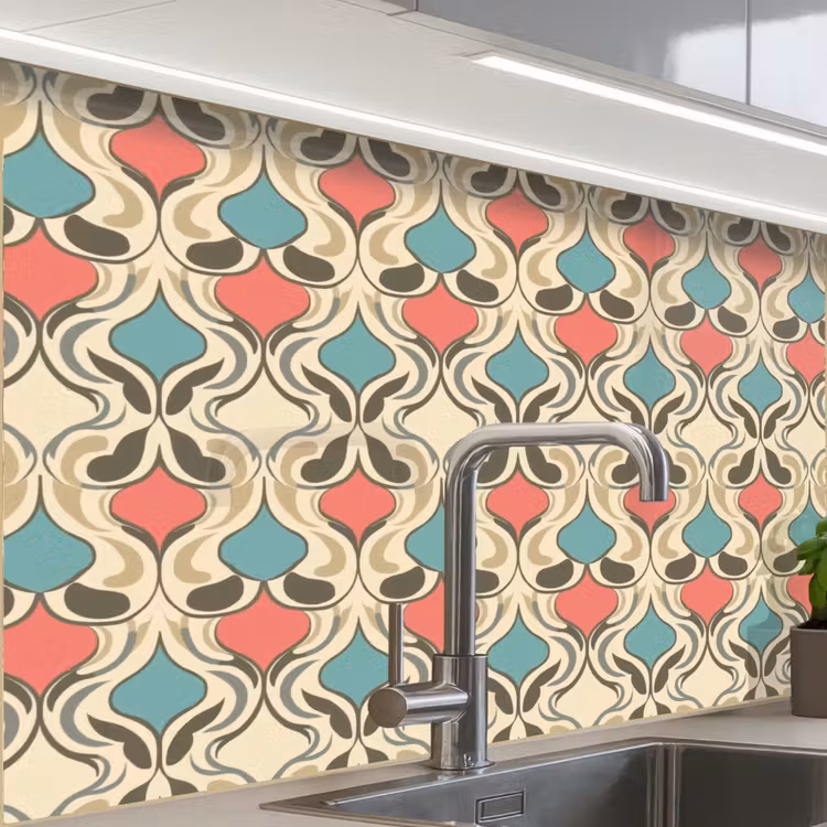Crédence cuisine - Baroque - Rétro - Coloré — 1