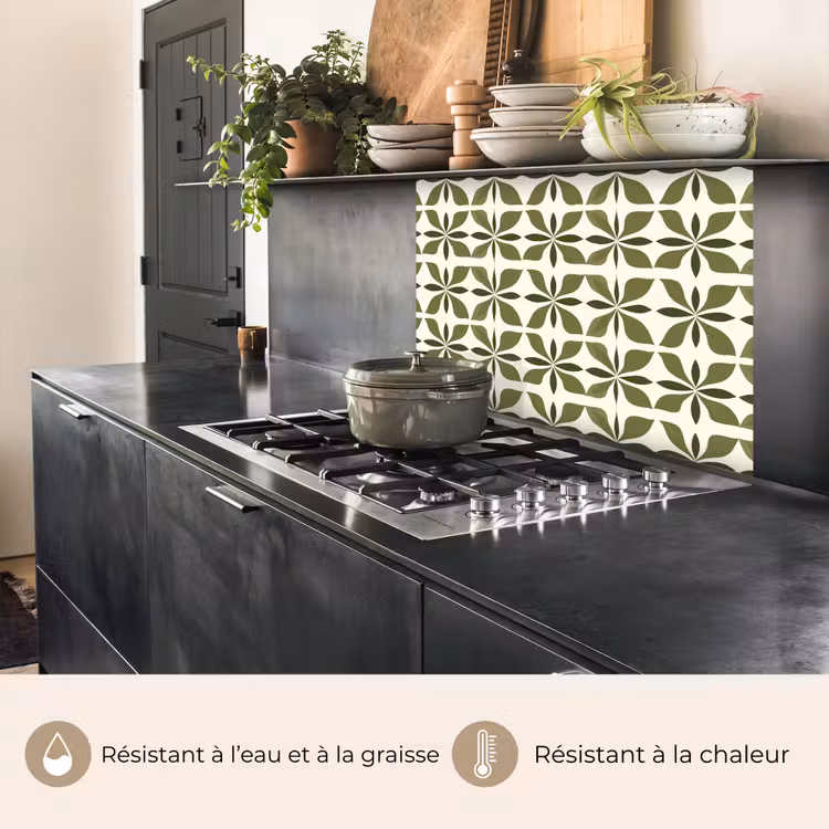 Crédence cuisine - Botanique - Rétro - Vert — 4