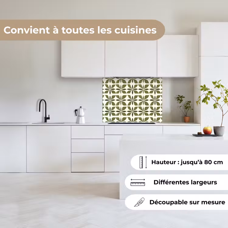 Crédence cuisine - Botanique - Rétro - Vert — 6