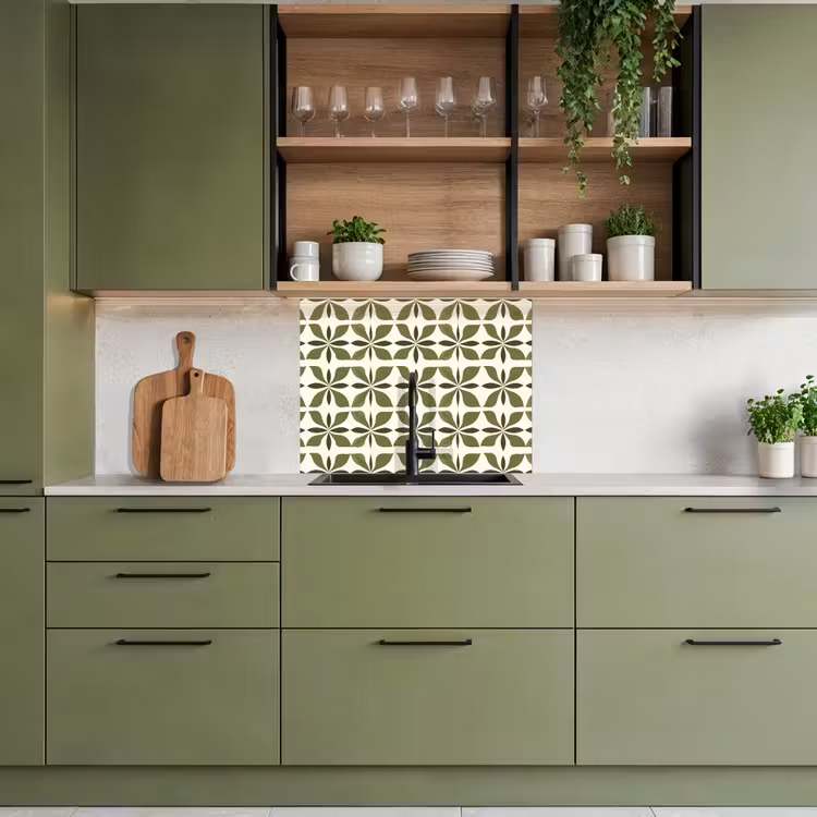 Crédence cuisine - Botanique - Rétro - Vert — 7