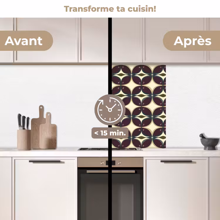 Crédence cuisine - Cercle - Rétro - Coloré — 2